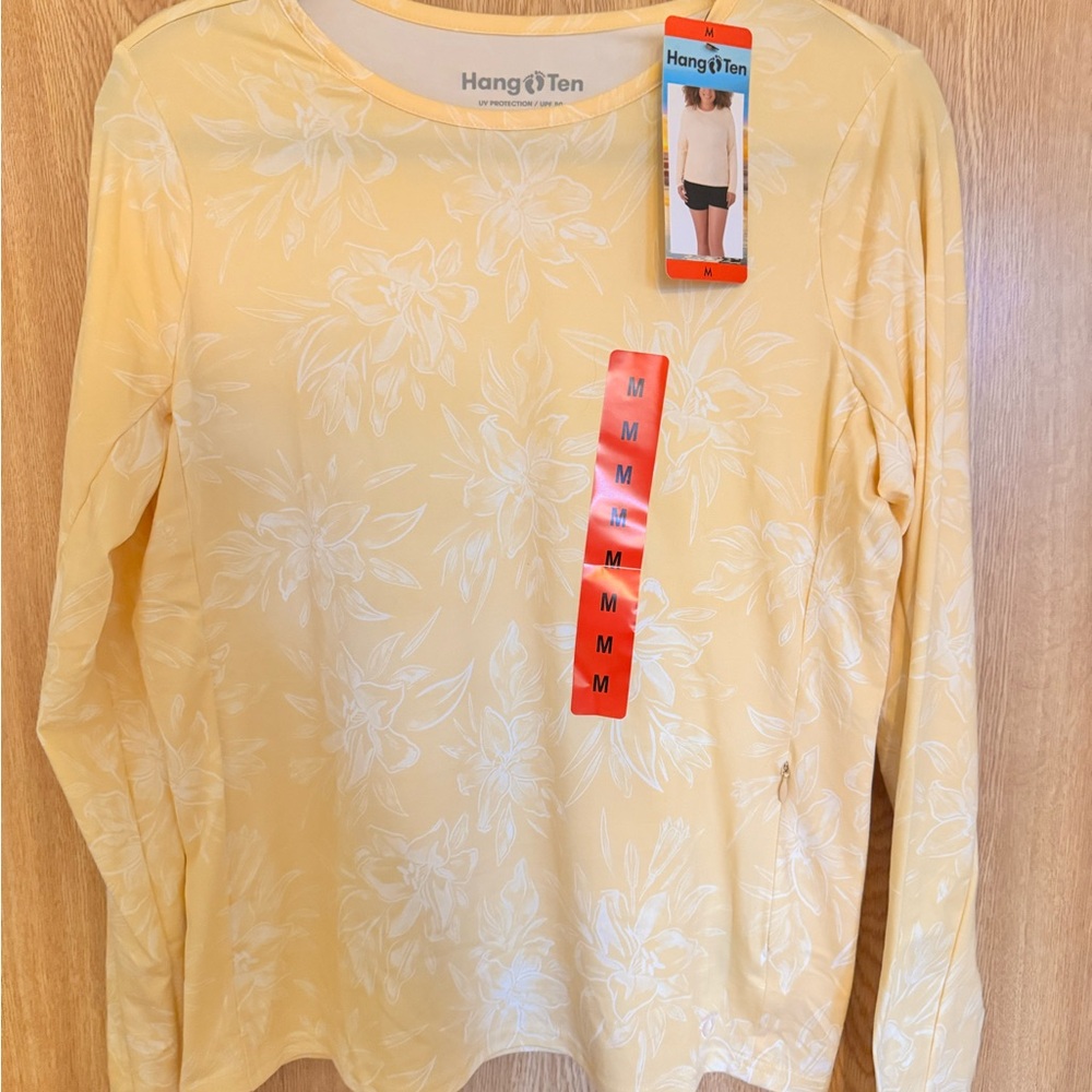 Hang Ten Light Yellow Floral Tee